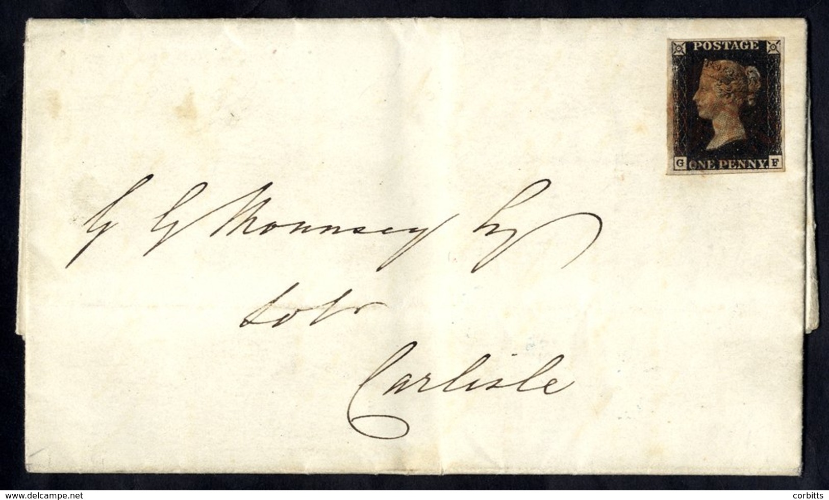 1840 Nov 9th Cover From Newcastle To Carlisle Franked Pl.6 GF, Good To Large Margins, Cancelled By Red MC, Reverse Newca - Sonstige & Ohne Zuordnung