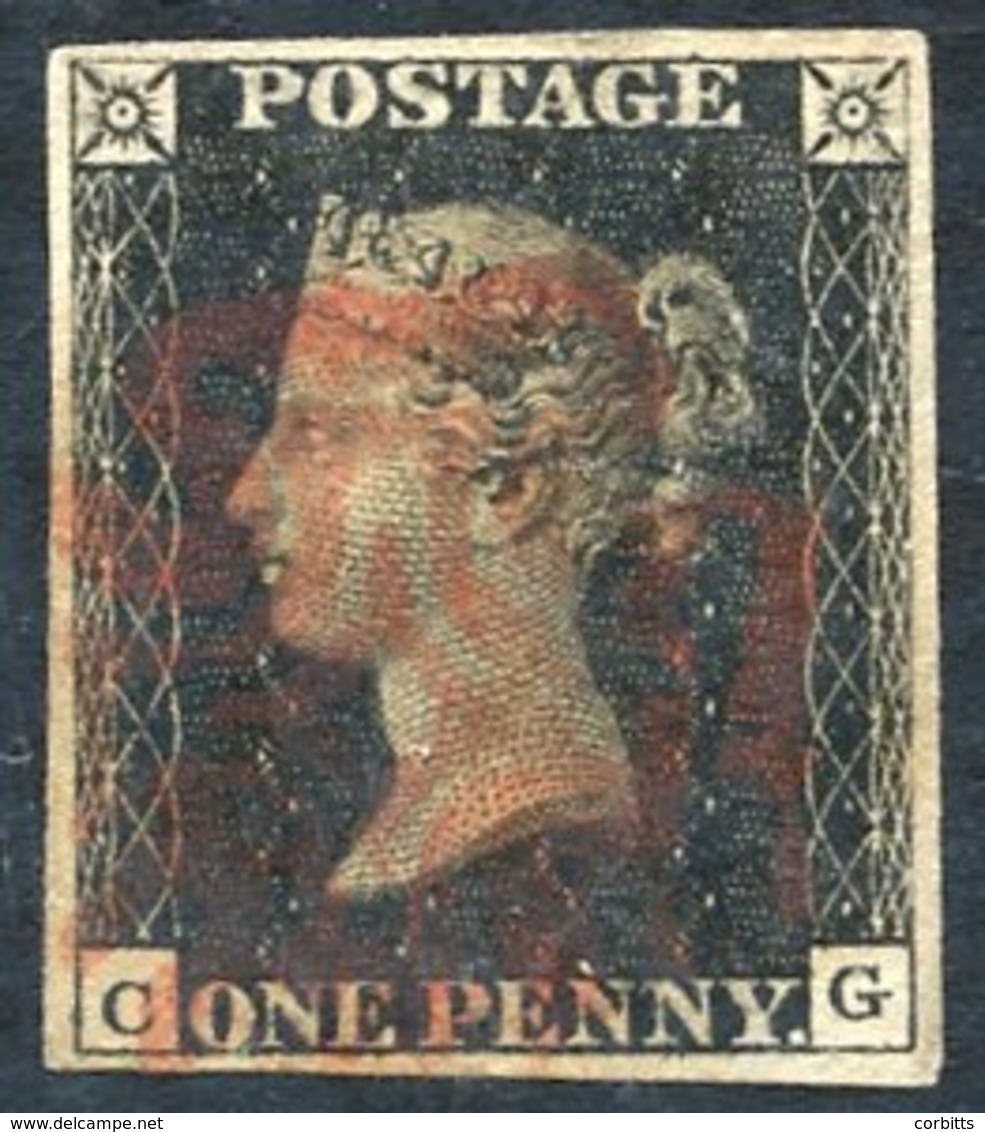 Plate 8 CG, Four Good Margins, Fine Red MC. - Other & Unclassified