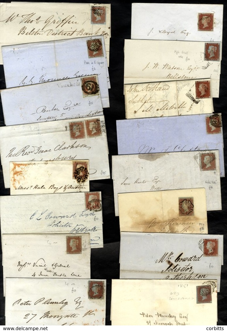 1842-51 Line Engraved Covers With Imperf 1d Reds Incl. 1d Post, London Receiving Houses, Maltese Cross Cancels Etc - Ran - Sonstige & Ohne Zuordnung