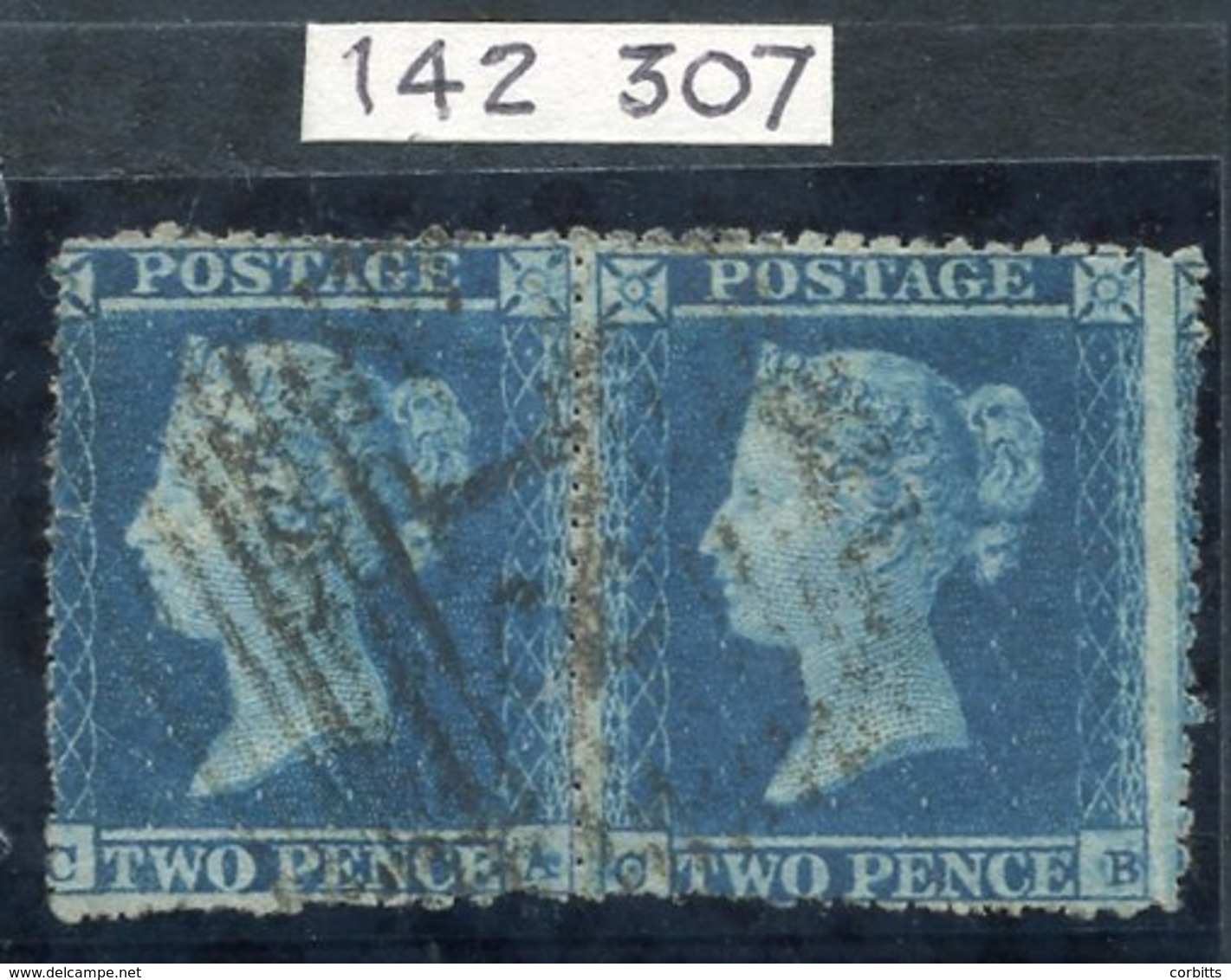 Plate 4 CA/CB, UNOFFICIAL PRIVATE PIN PERFORATION, Fine Used Horizontal Pair, Very Unusual & Unrecorded, SG.14 Variety,  - Sonstige & Ohne Zuordnung