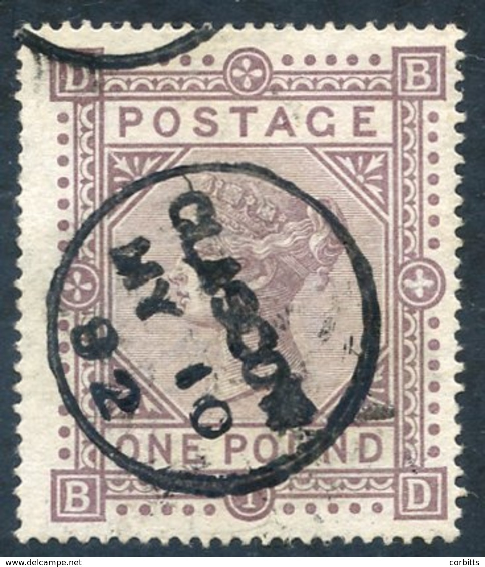 1867 Wmk Maltese Cross £1 Brown Lilac VFU With A Glasgow/May 10th/1892 Boldly Struck Cds, Good Colour & Perfs. SG.129. - Autres & Non Classés