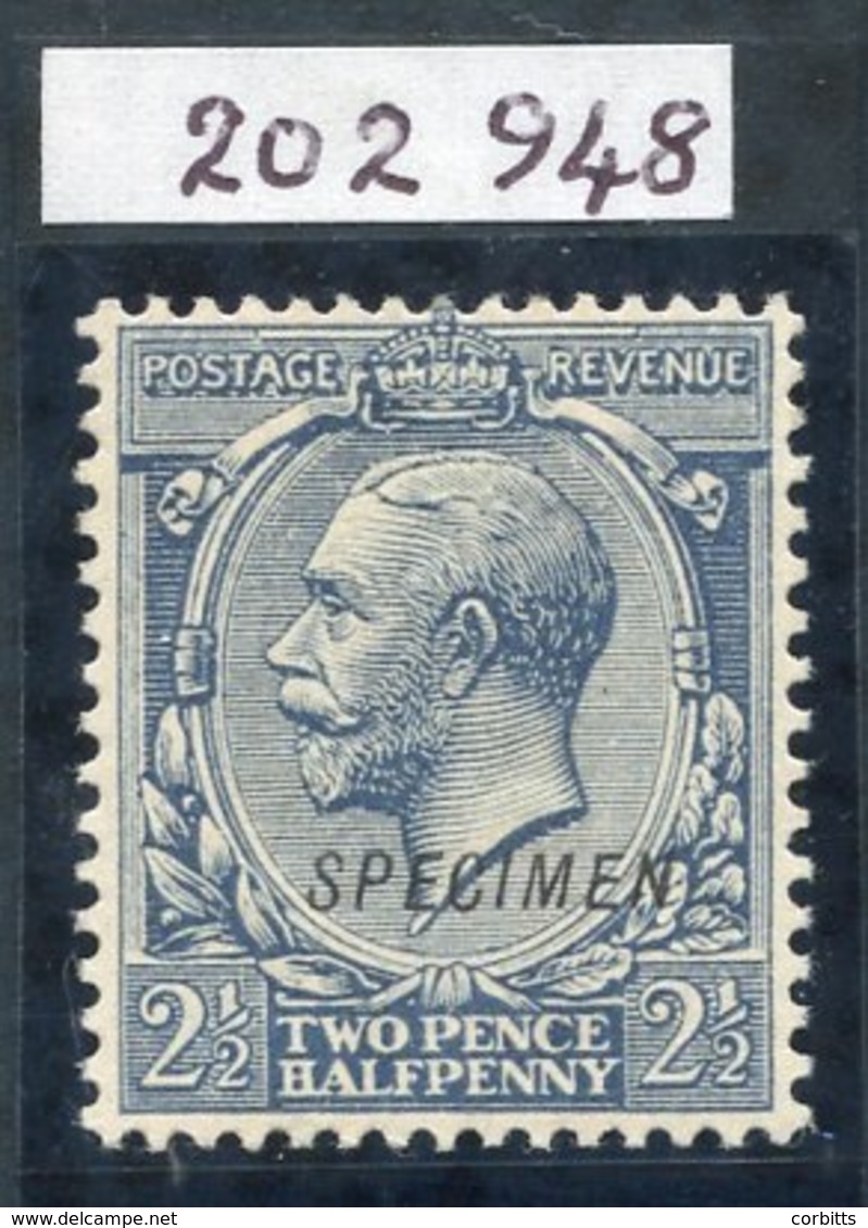 1912 Royal Cypher 2½d Dull Prussian Blue SG.373a Optd SPECIMEN Type 23, UM (very Minor Gum Tone). Rare Unlisted Variety  - Other & Unclassified