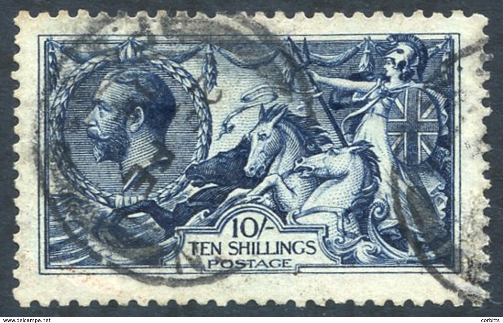 1913 Waterlow 10s Indigo Blue, FU Example. SG.402. Cat. £475 - Other & Unclassified