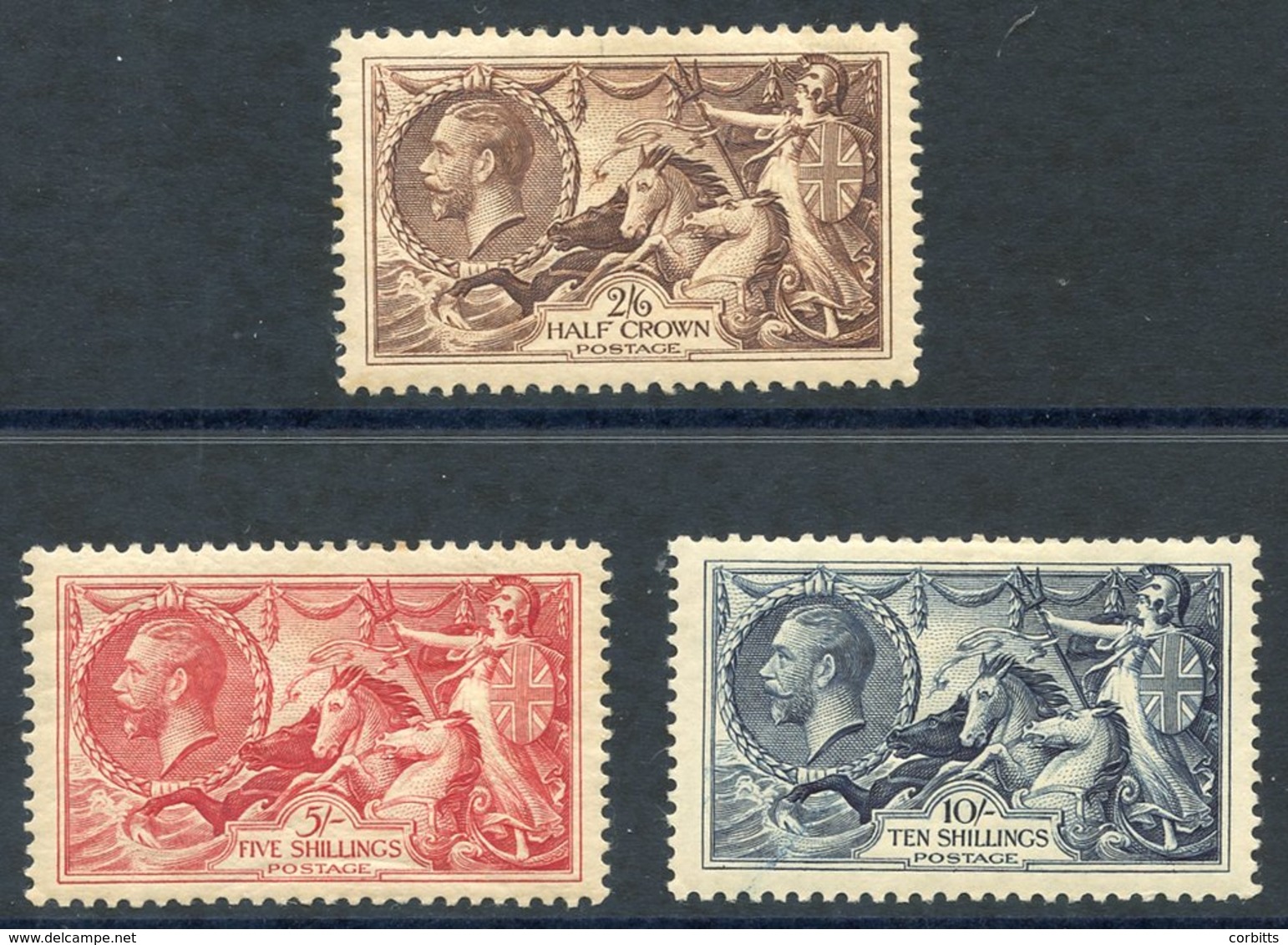 1934 Re-engraved Set M, 5s A Hint Of Gum Toning & 10s With Small Thin. (3) - Other & Unclassified