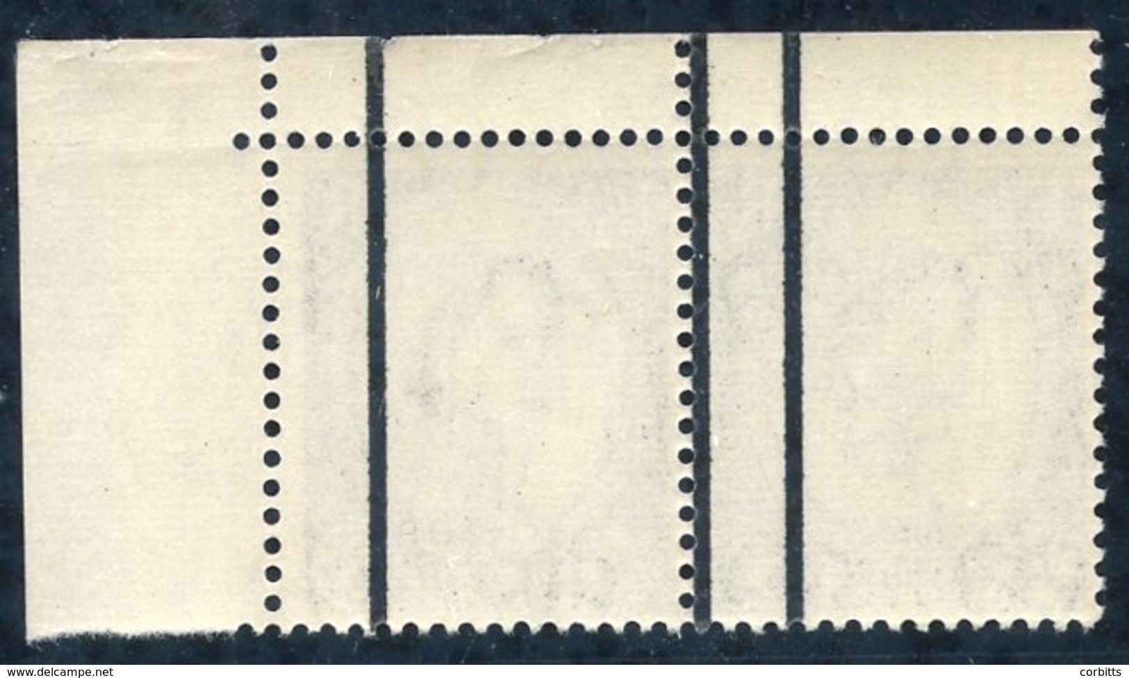 1958 Graphite 3d Deep Lilac SG.592b Upper Right Corner Marginal Pair With Variety On Right Stamp 'One Graphite Line' 72d - Other & Unclassified