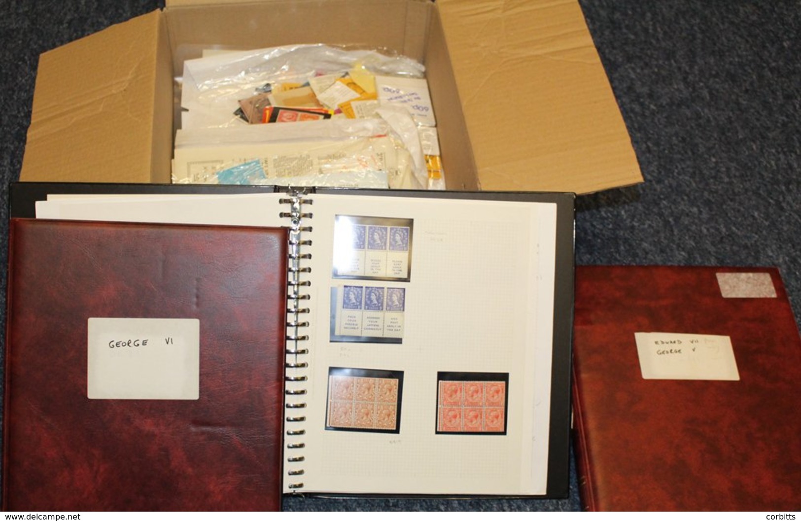 BOOKLETS & BOOKLET PANES Remaindered Collection KEVII-QEII Ranges In Three Albums & A  Box File Of Broken Booklets, Loos - Other & Unclassified