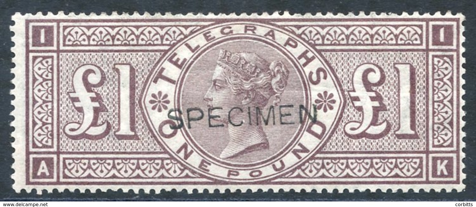 1876 £1 Brown Lilac Optd SPECIMEN Type 8, Fresh Looking With Full O.g.( Horizontal Crease) SG.T17. Cat. £900 - Other & Unclassified