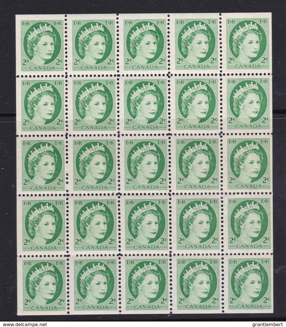 Canada 1954 Queen Elizabeth 2c Block Of 25 MNH - Unused Stamps