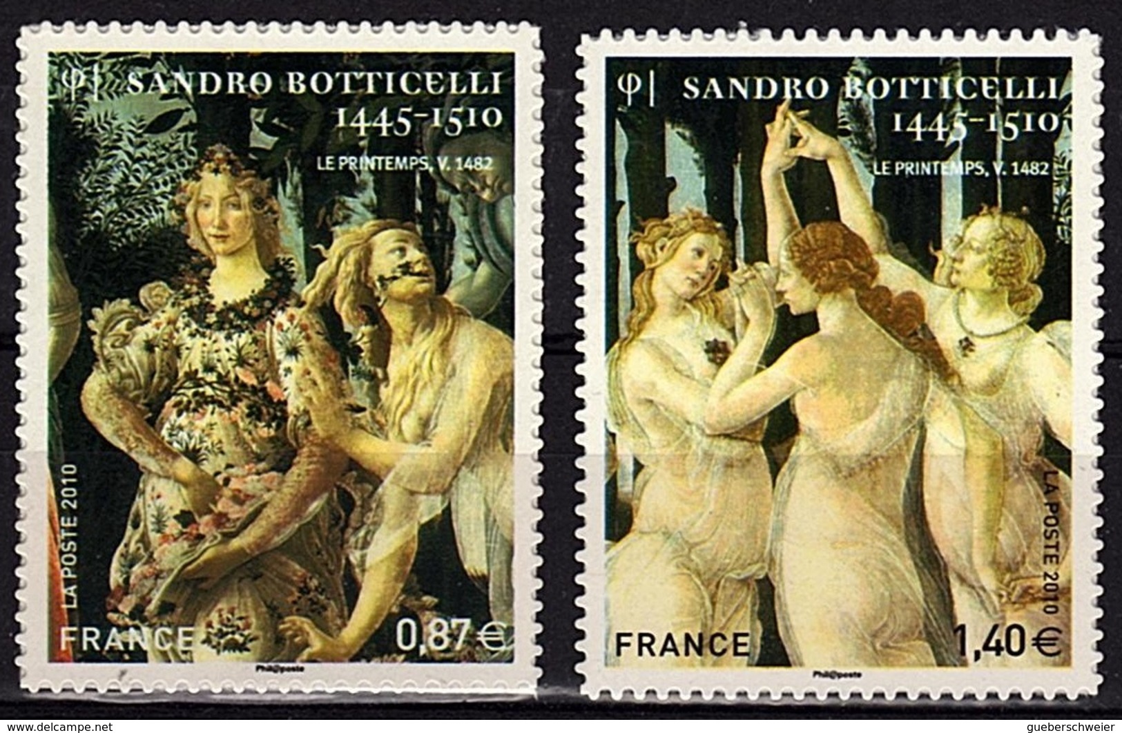 ADH 52 - FRANCE Adhésifs N° 492+509 Neufs** Tableaux De Botticelli - Autres & Non Classés