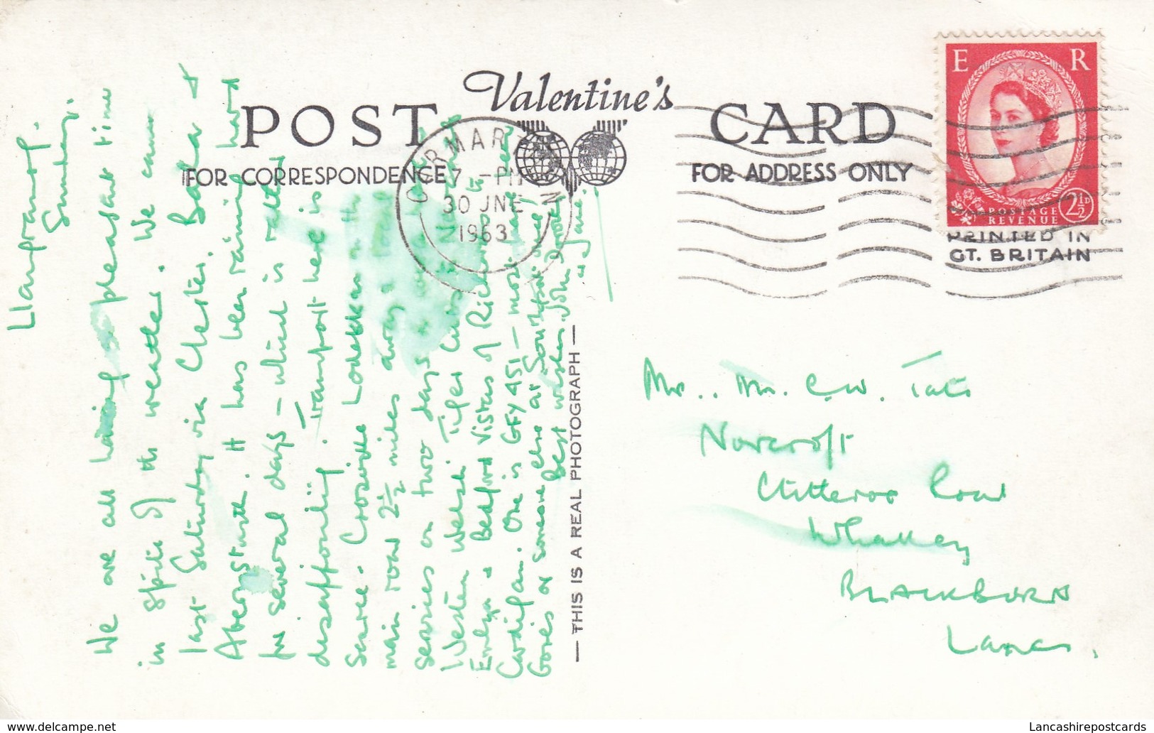 Postcard Llangrannog RP PU 1963 My Ref  B13390 - Cardiganshire
