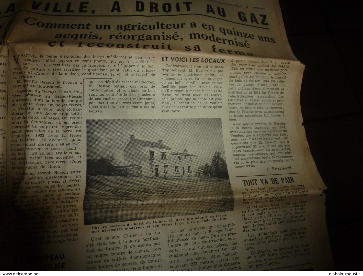 1951 Une expérience à LIMONT-FONTAINE pour une vraie écologie;Comment un agriculteur a modernisé sa ferme,etc