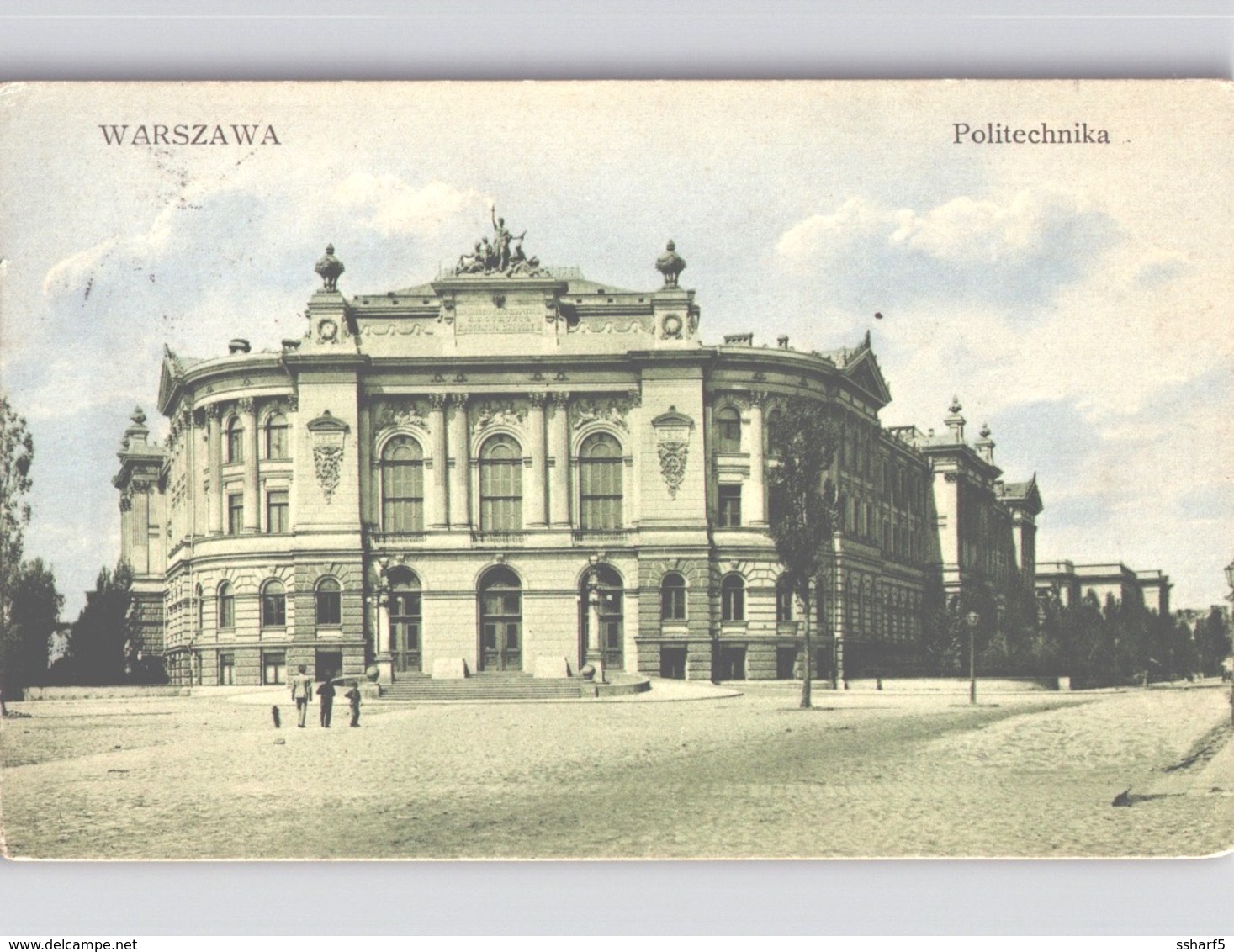 Warszawa Politechnika Color Postcard Sentv 1911 To USA - Polen