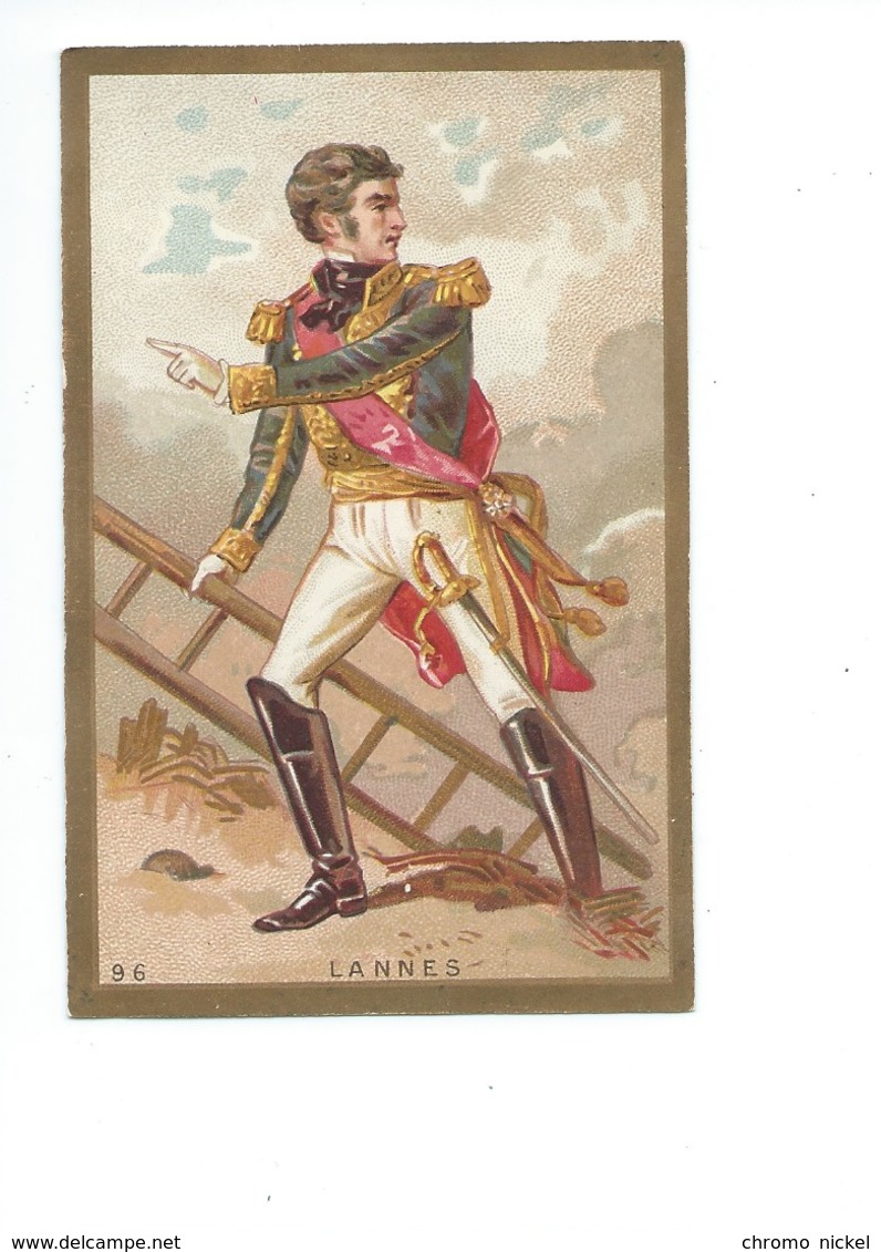 Chromo Maréchal LANNES Napoléon Didactique 105 X 67 Mm Pub: Armes De France TB  2 Scans - Other & Unclassified