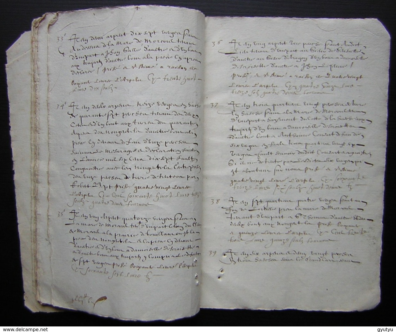 1620 Manuscrit De 54 Pages Désignation Des Terres De Mr  Charmoluë Au Terroir De Mermont (Crépy  En Valois) - Manuscrits