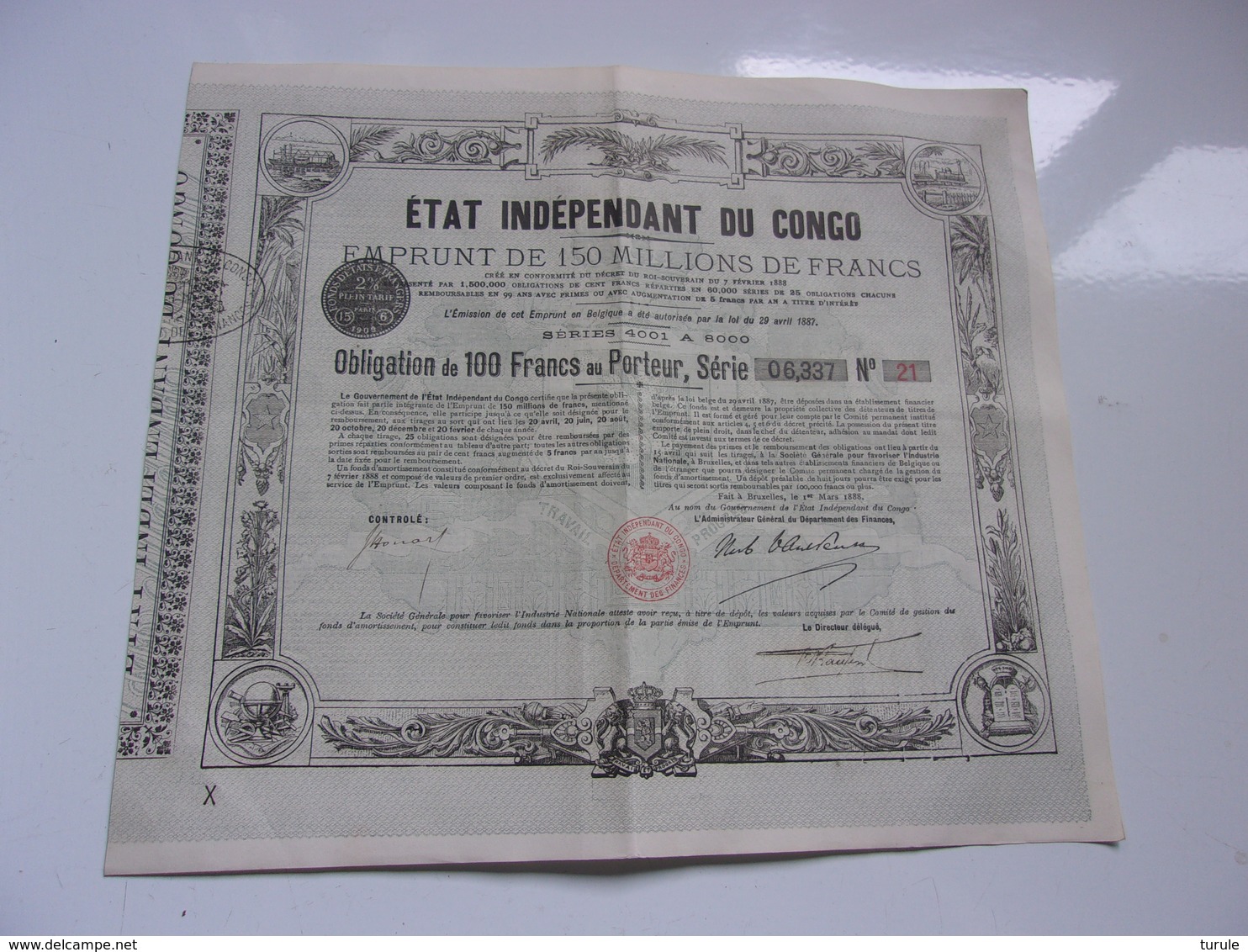 ETAT INDEPENDANT DU CONGO (1888) - Autres & Non Classés