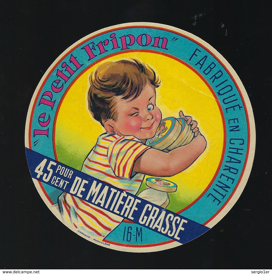 Etiquette Fromage  Le Petit Fripon 45%mg Fabriqué En Charente 16 M "enfant" - Fromage