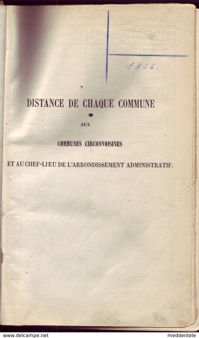 Livre De 1856 Liste Des Communes Et Gares De Belgique Avec Relations Chemin De Fer + Télégraphe - Railways