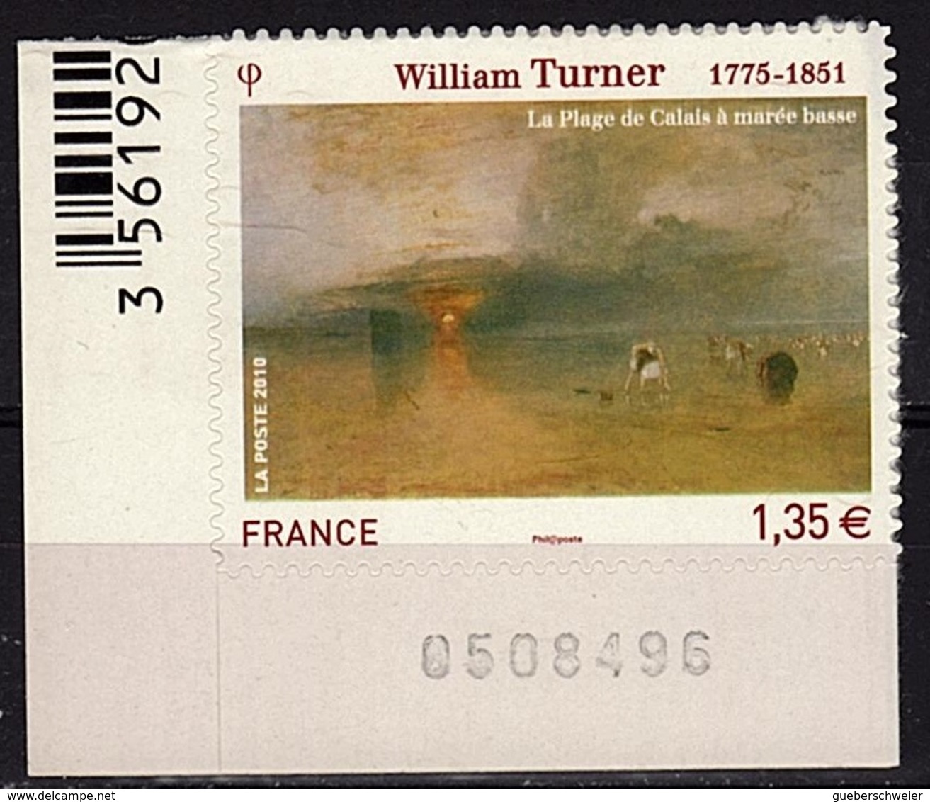 ADH 66 - FRANCE Adhésifs N° 402 Bord De Feuille Numéroté Neuf** William Turner - Autres & Non Classés