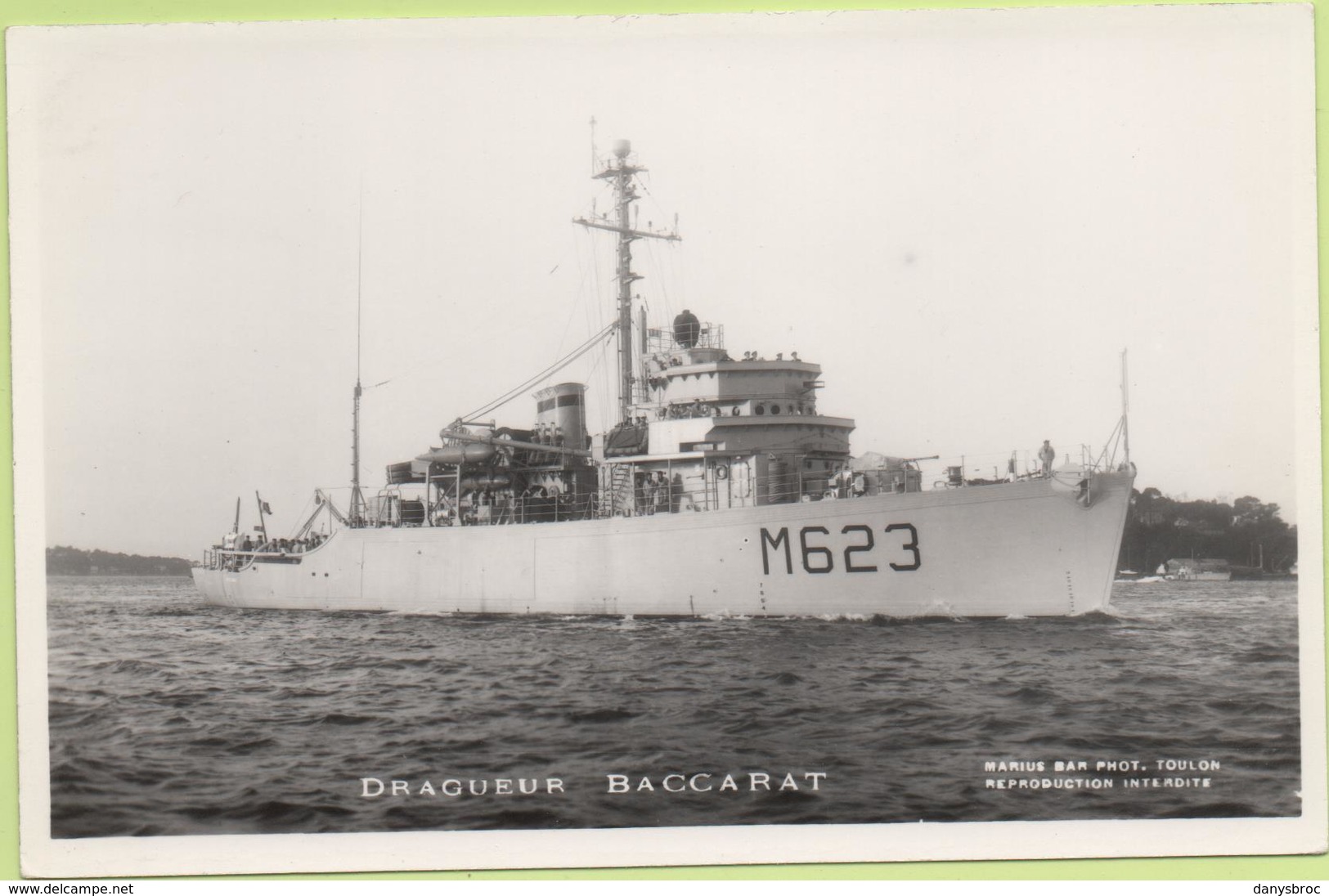 Dragueur  BACCARAT   / Photo Marius Bar, Toulon / Marine - Bateaux - Guerre - Militaire - Guerre