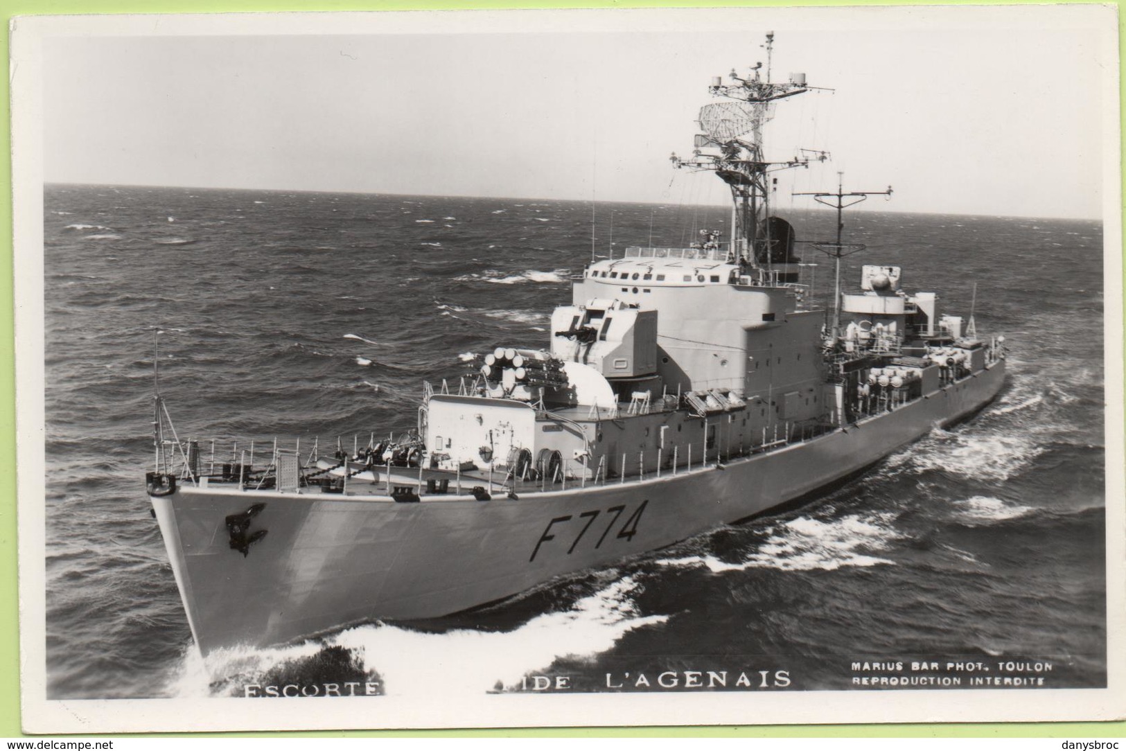 ESCORTEUR RAPIDE   L'AGENAIS   / Photo Marius Bar, Toulon / Marine - Bateaux - Guerre - Militaire - Warships