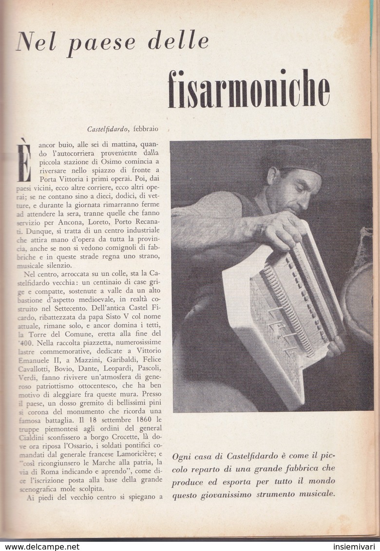 (pagine-pages)LE FISARMONICHE DI CASTELFIDARDO  Le Vied'italia1955/03. - Altri & Non Classificati