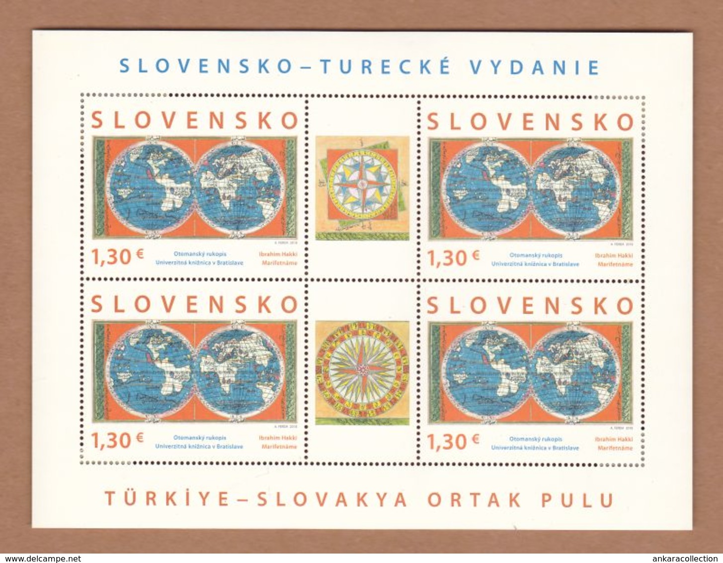 AC - SLOVAKIA BLOCK STAMP - SLOVAKIA  - TURKEY JOINT BLOCK SOUVENIR SHEET MNH 27 NOVEMBER 2018 - Blocks & Kleinbögen