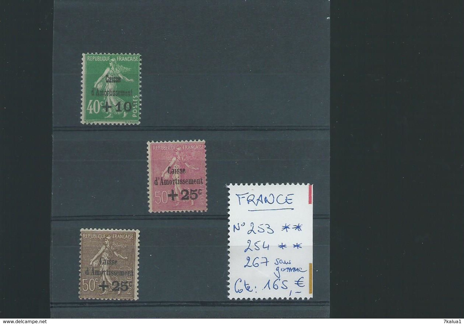 FRANCE, Caisse D'amortissement, 3 Timbres, Cote 165 €. - Collections (sans Albums)