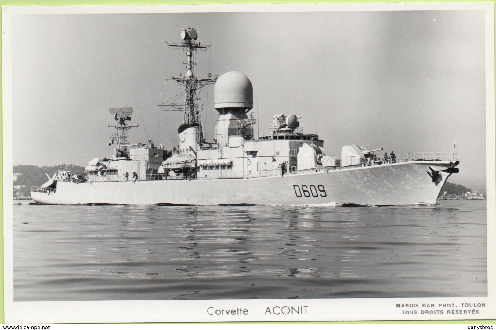 Corvette   ACONIT   / Photo Marius Bar, Toulon / Marine - Bateaux - Guerre - Militaire - Guerra