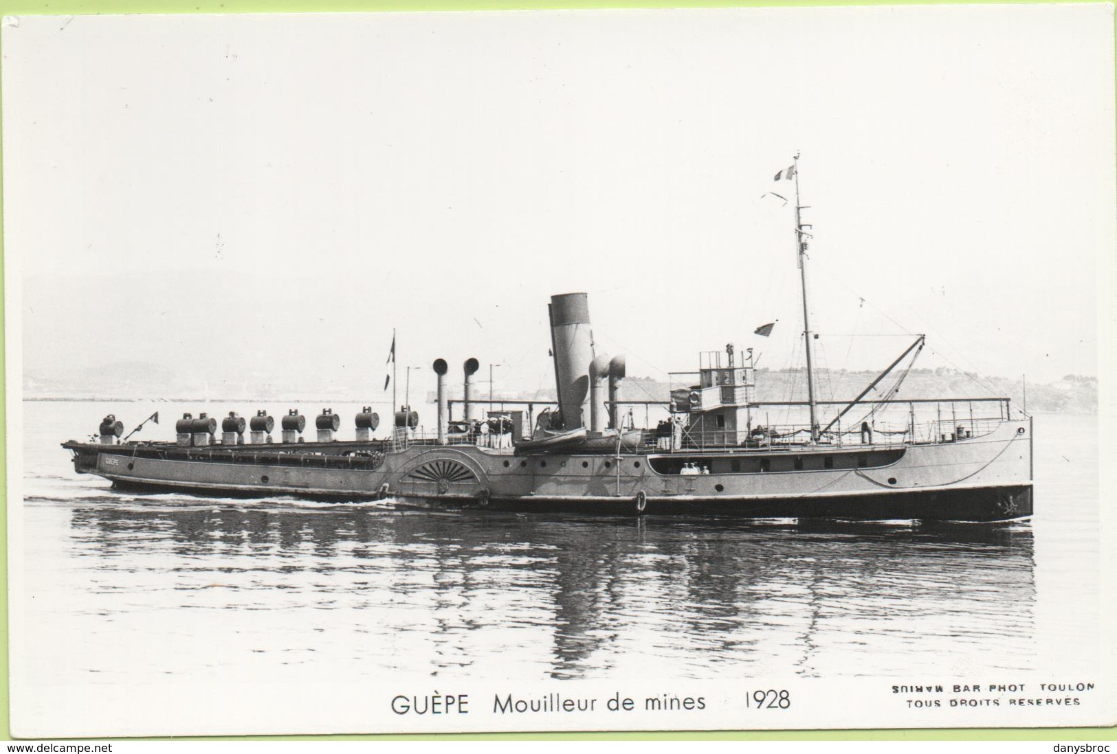 GUÊPE  Mouilleur De Mînes  1928   / Photo Marius Bar, Toulon / Marine - Bateaux - Guerre - Militaire - Guerra