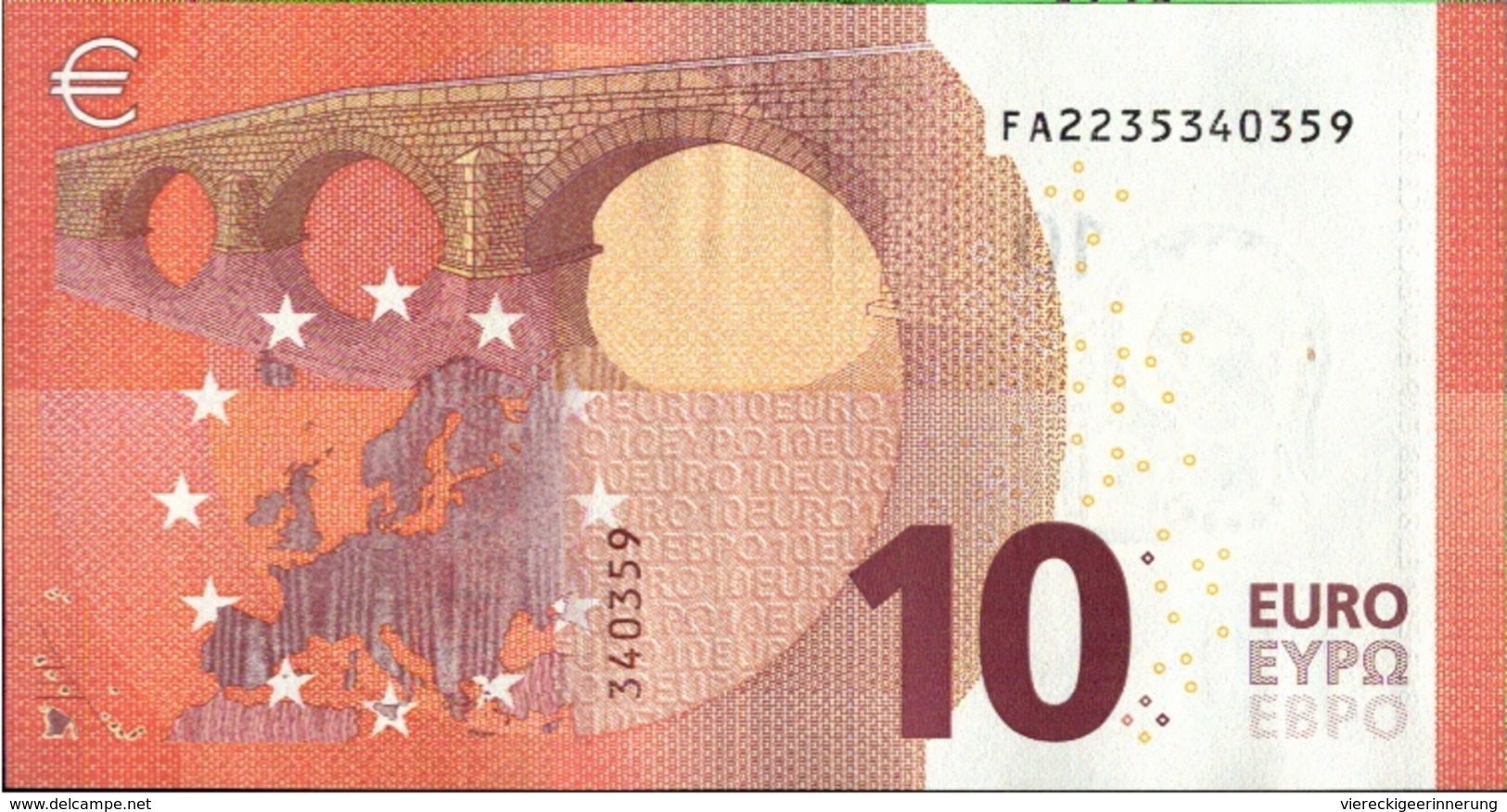 ! 10 Euro Currency, Money, Geldschein, Banknote , F002D4, Mario Draghi, EZB, ECB, Europäische Zentralbank - 10 Euro