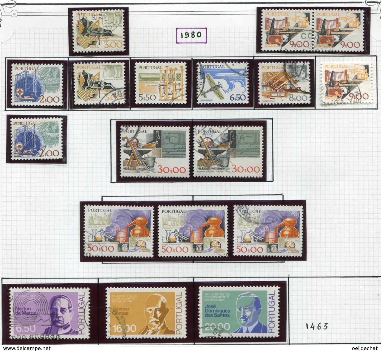 13514 PORTUGAL Collection Vendue Par Page  N°1408/11, 1413, 1420, 1424/5, 1450/7, 1462, 1464/5 ° 1979-80  TB - Collections
