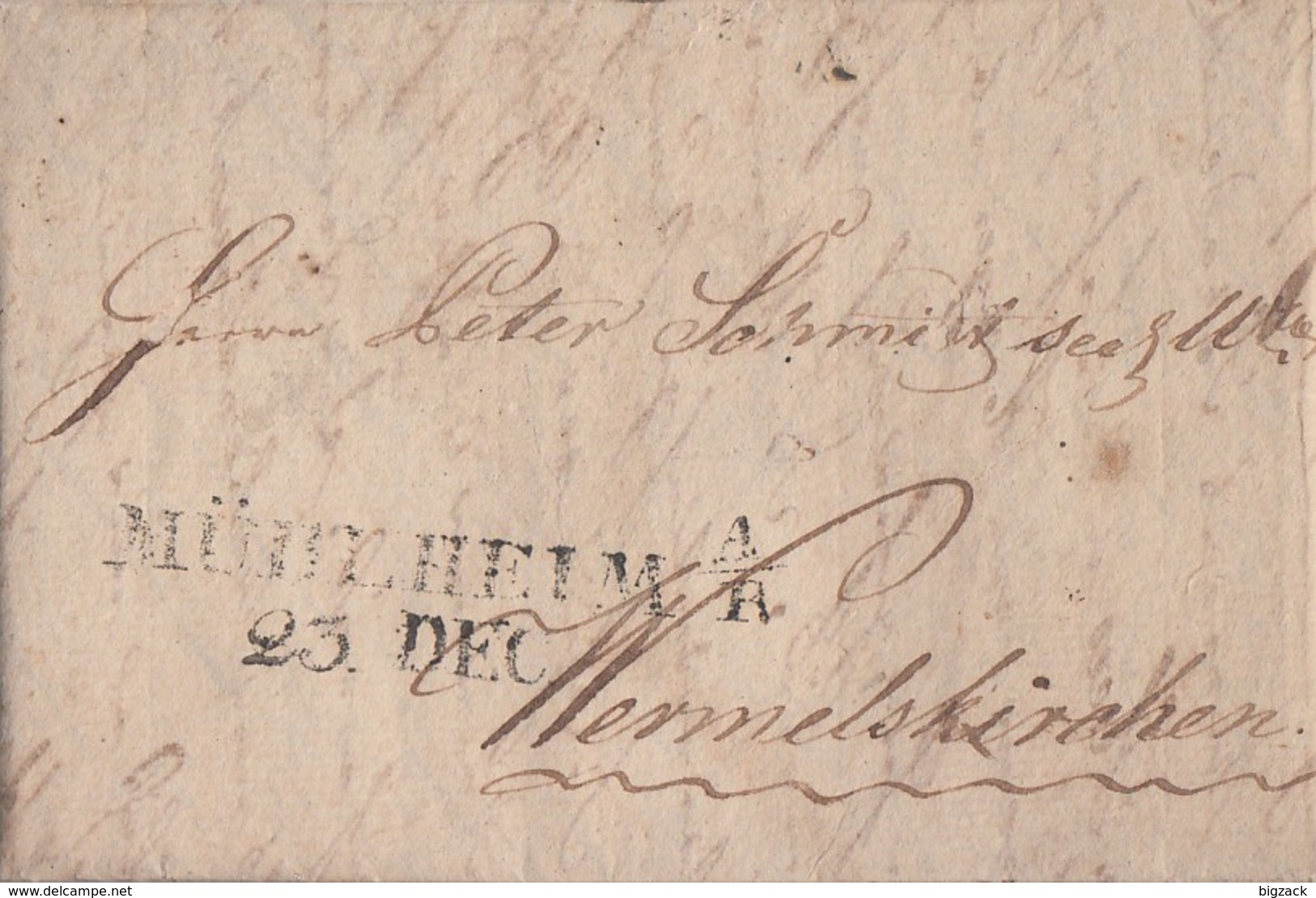 Preussen Brief L2 Mühlheim A. R. Gel. Nach Wermelskirchen Mit Inhalt 1819 - Vorphilatelie