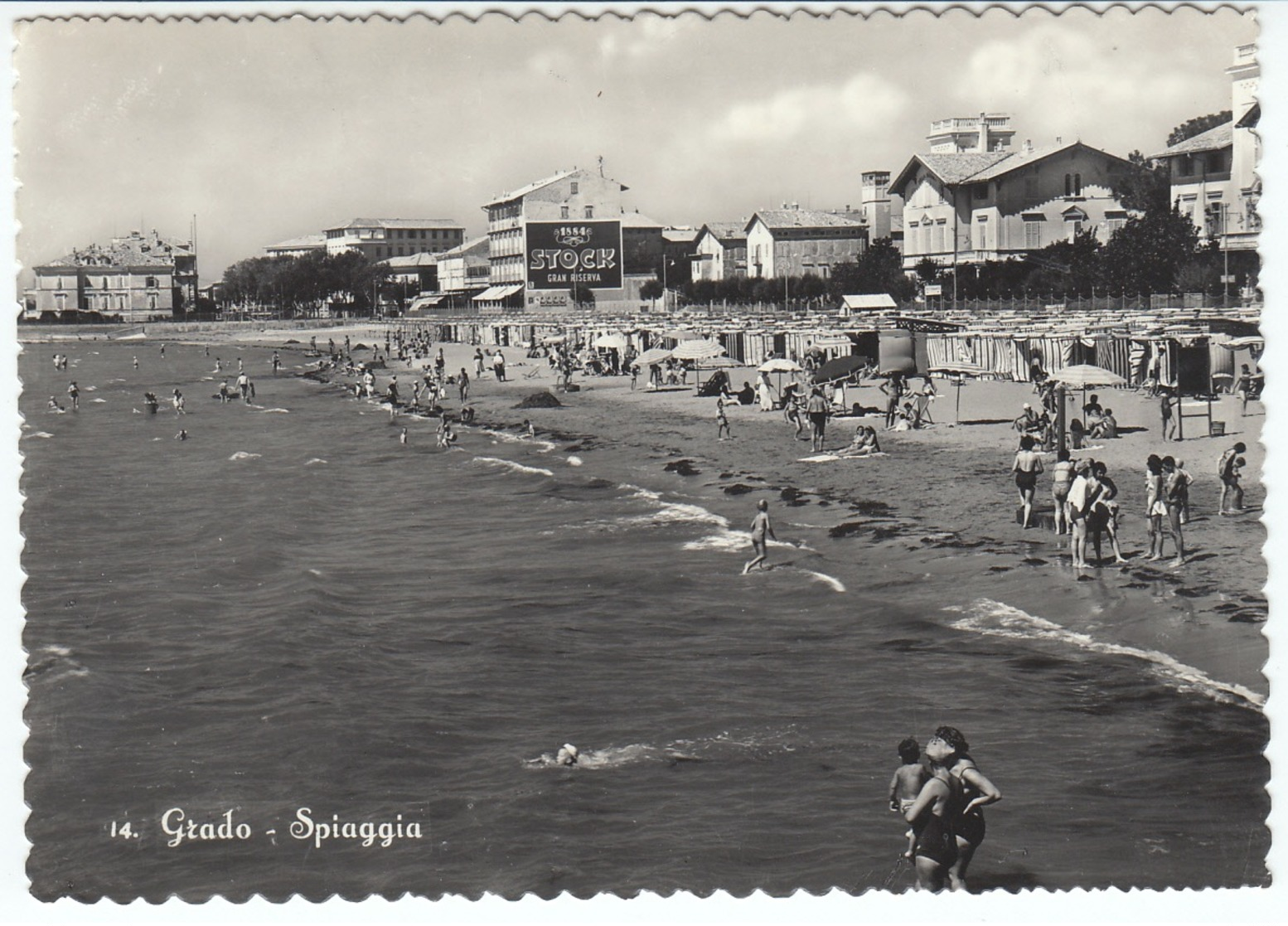 Cartolina Grado (GO) 1950 Spiaggia Animata - Other & Unclassified