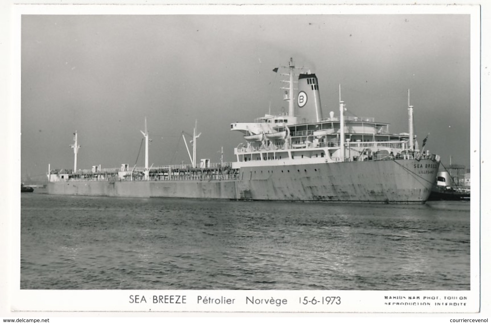 CPSM - Pétrolier SEA BREEZE - Norvège - 5/06/1973 - Pétroliers