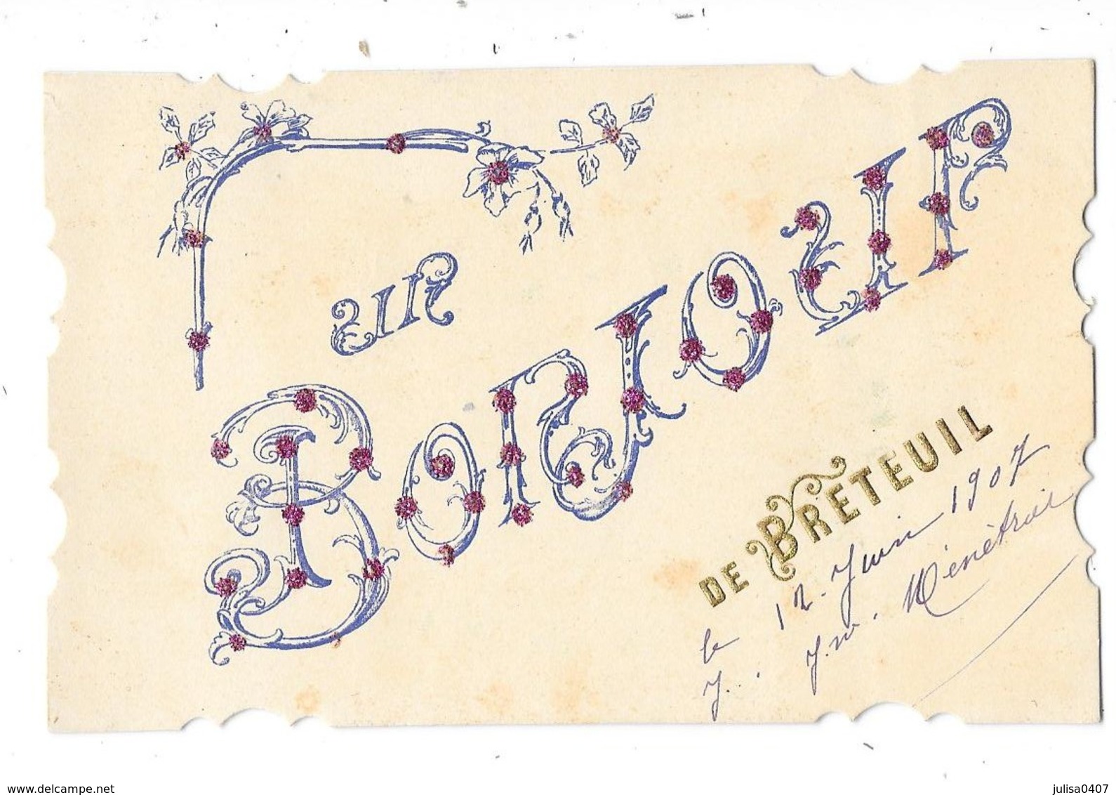 BRETEUIL (60) Carte Fantaisie Un Bonjour - Breteuil