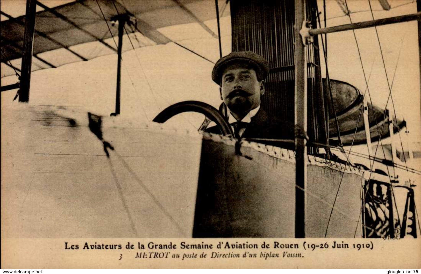 LES AVIATEURS GRANDE SEMAINE AVIATION DE ROUEN...J.METROT....CPA - Airmen, Fliers