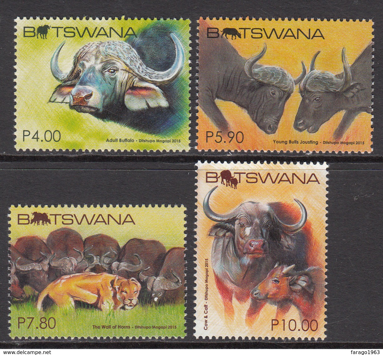 2015 Botswana African Buffalo Complete Set Of 4  MNH - Botswana (1966-...)