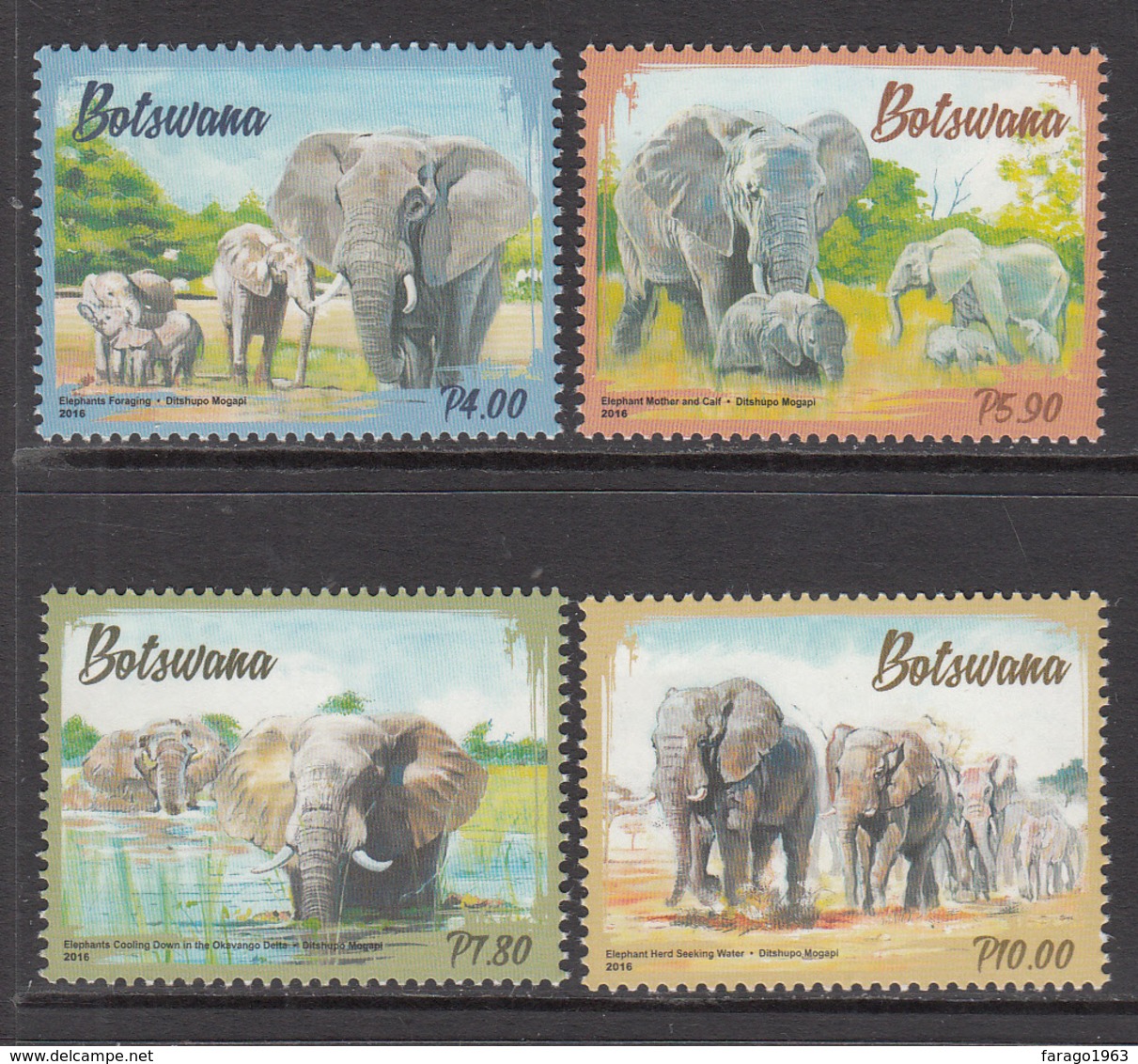 2016 Botswana Elephants Complete Set Of 4   MNH - Botswana (1966-...)