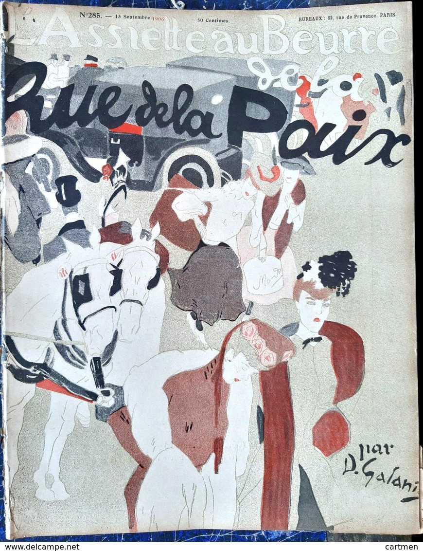 GRECE ΕΛΛΆΔΑ  ASSIETTE AU BEURRE N° 285 RUE DE LA PAIX  BON ETAT GRAVURES 1906 - 1900 - 1949