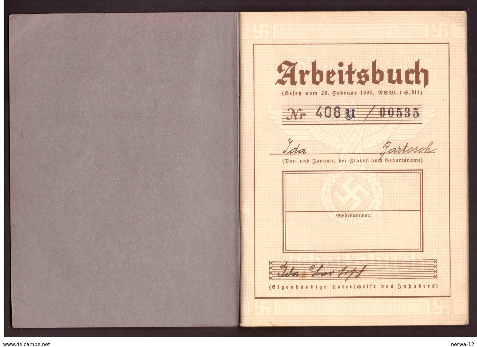 Deutsches Reich "Arbeitsbuch" Von 1940 Bestehend Aus 38 Seiten Und Mit Mehreren Eintragungen - Documentos