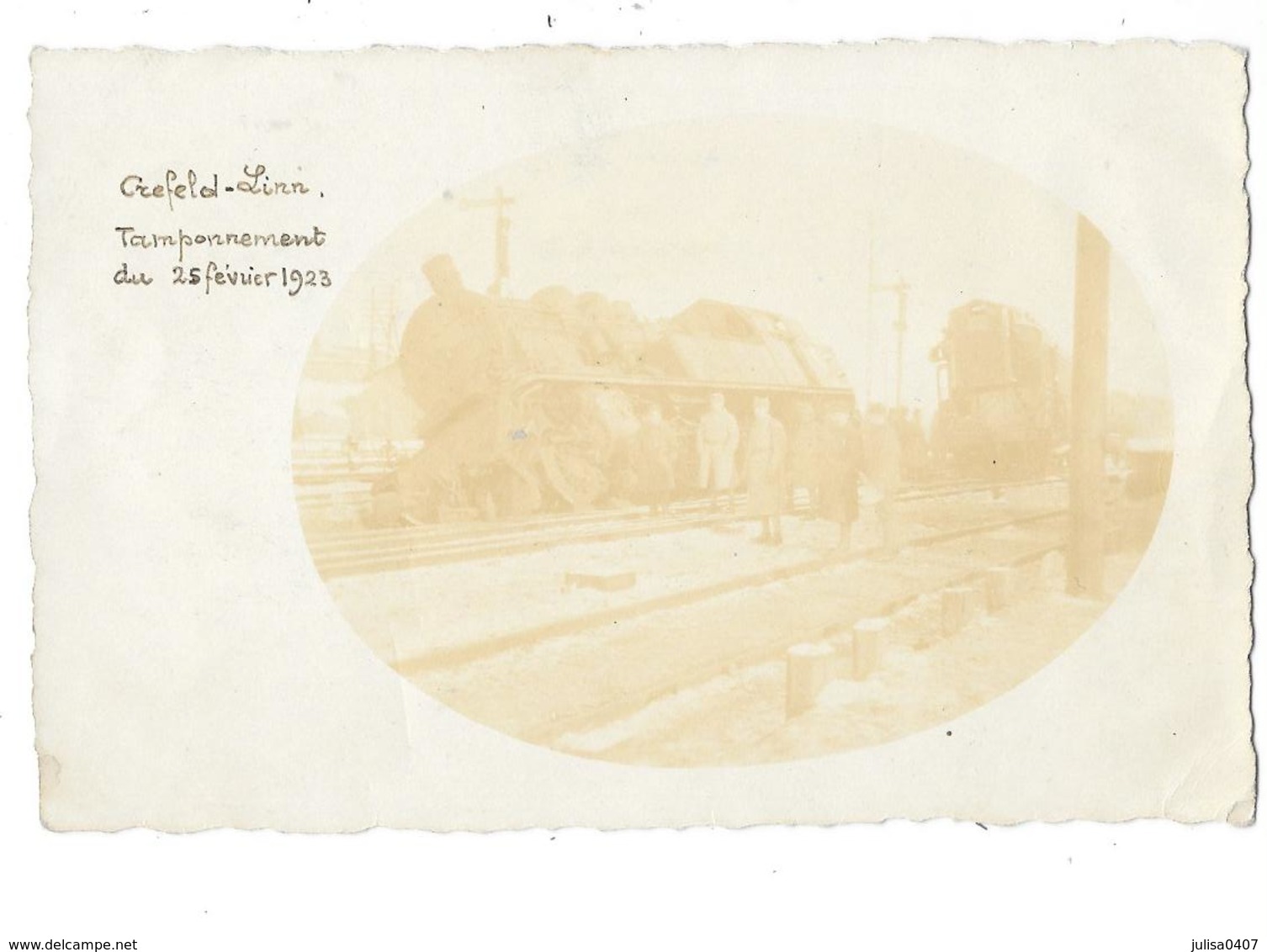 KREFELD LINN (Allemagne) Carte Photo Accident De Trains Tamponnement 1923 - Krefeld