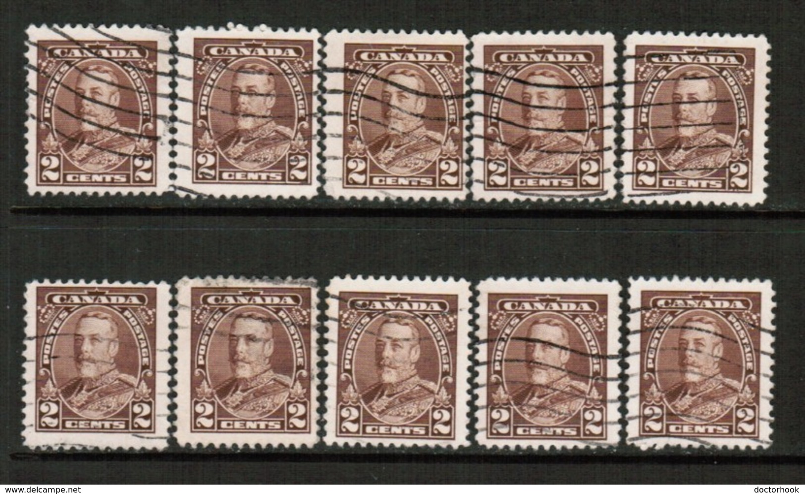 CANADA  Scott # 218 USED WHOLESALE LOT OF 10 (WH-299) - Lots & Kiloware (mixtures) - Max. 999 Stamps
