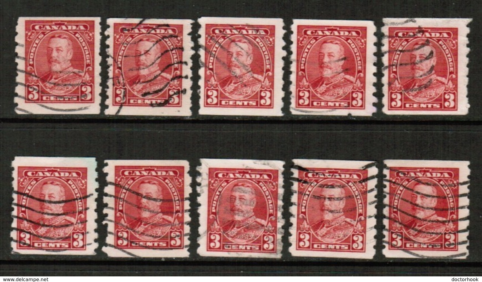 CANADA  Scott # 230 USED WHOLESALE LOT OF 10 (WH-302) - Lots & Kiloware (mixtures) - Max. 999 Stamps