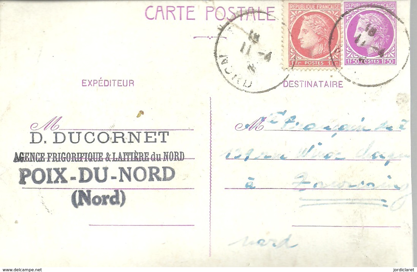 CARTE  POSTALE  POIX-DU-NORD - Tarjetas Cartas