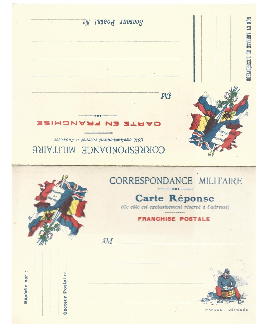 CARTE EN FRANCHISE MILITAIRE  - CARTE DOUBLE  - NON ECRITE - TRES BON ETAT - Storia Postale