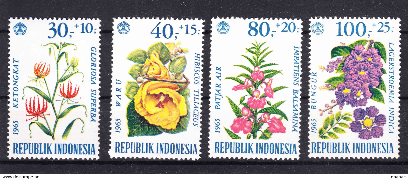 Indonesia 1965 Flowers Mi#499-502 Mint Never Hinged - Indonesië