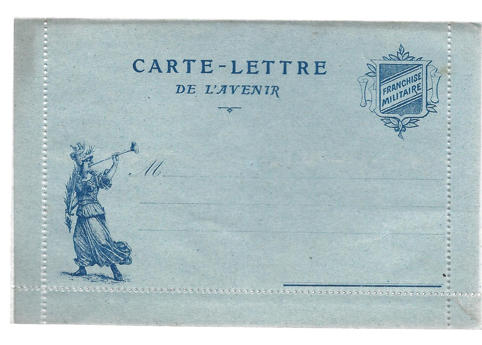 CARTE EN FRANCHISE MILITAIRE  - CARTE LETTRE DE L'AVENIR  - NON ECRITE - TRES BON ETAT - Covers & Documents