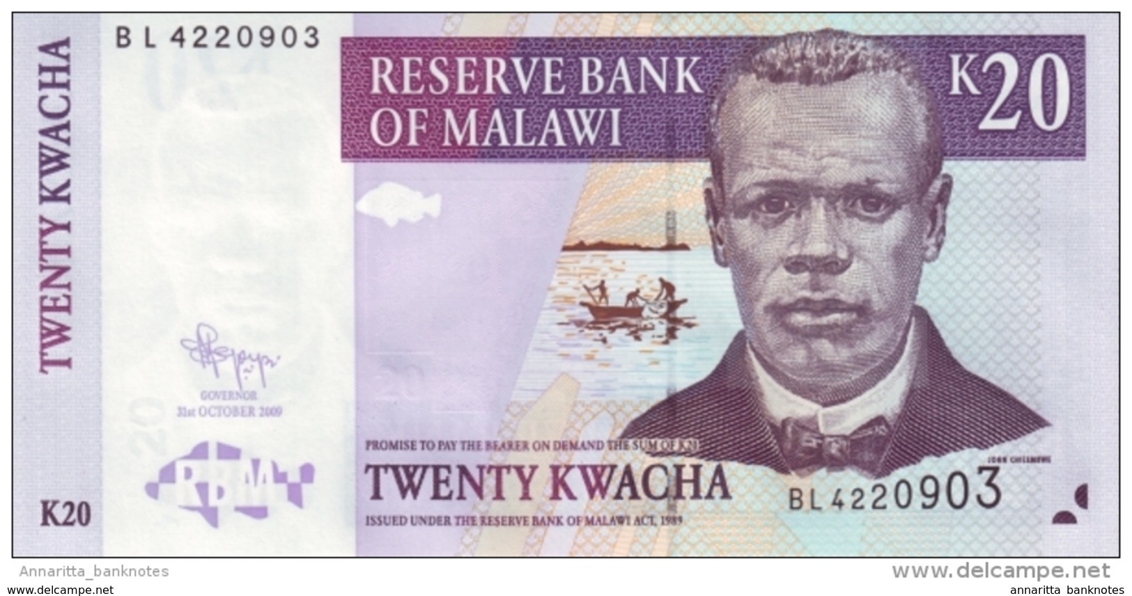 MALAWI 20 KWACHA 2009 P-52e UNC [MW143f] - Malawi