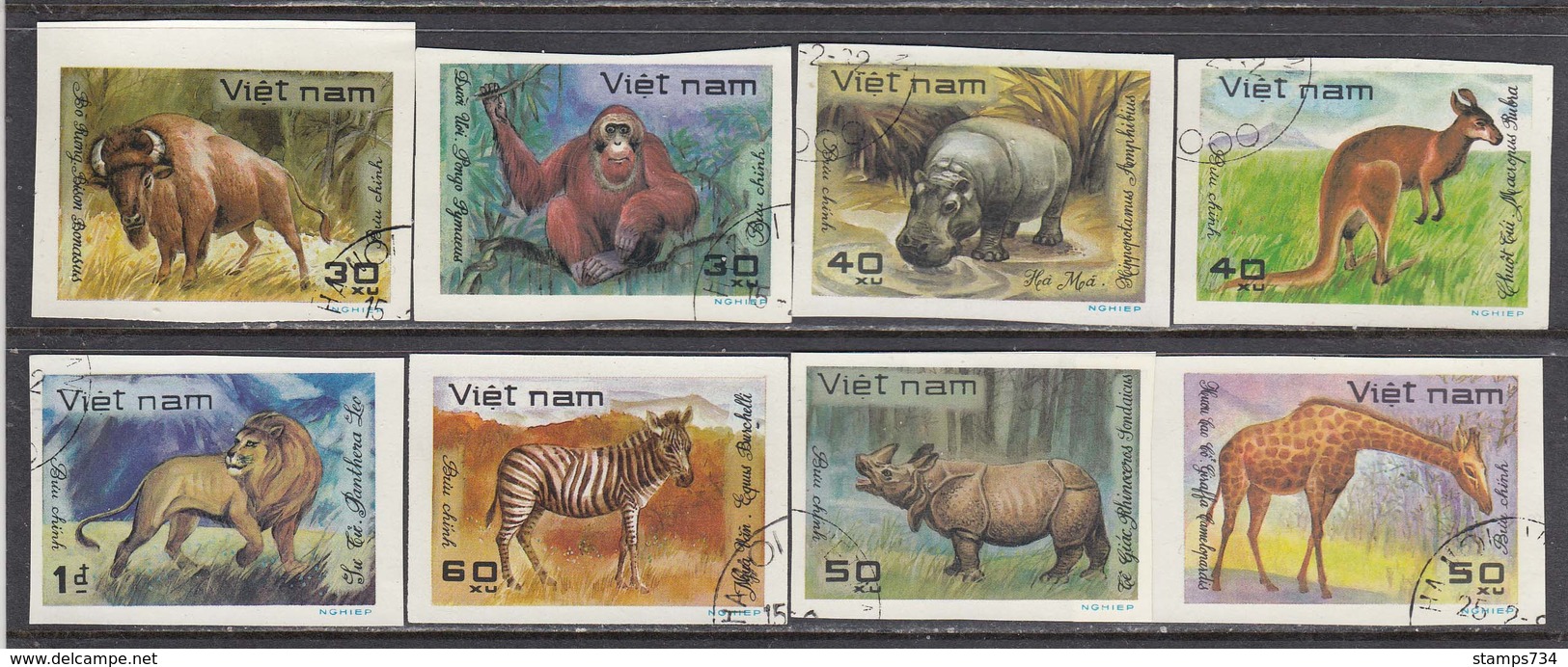 Vietnam 1981 - Wild Animals - Imperforated, Canceled - Vietnam