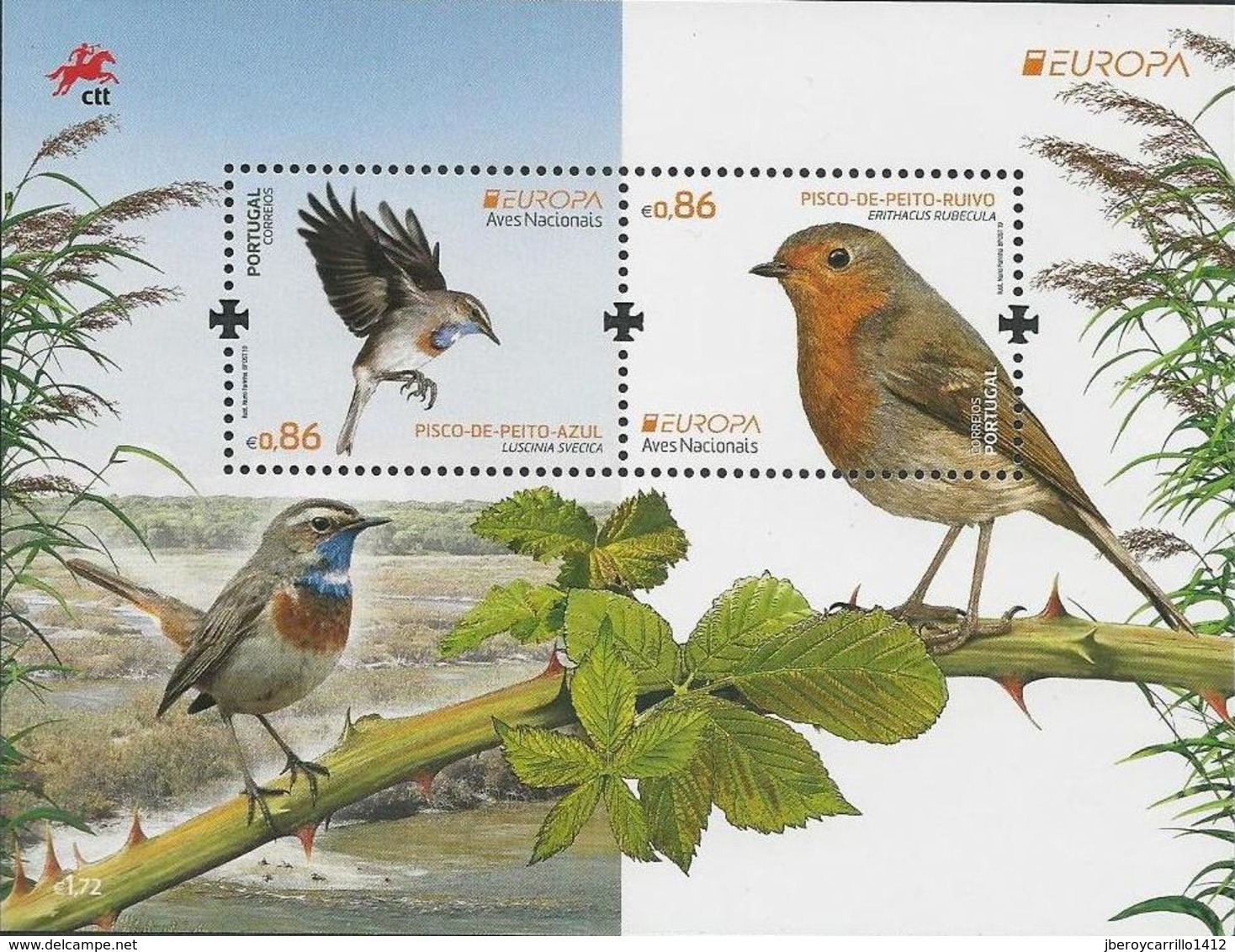 PORTUGAL  - EUROPA 2019.- "AVES -BIRDS -VÖGEL-OISEAUX"-  HOJITA BLOQUE - 2019